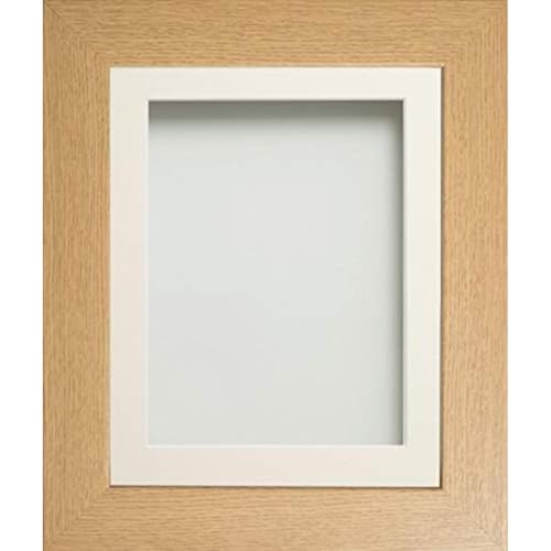 Frame Company Watson Beech Picture Photo Frame fitted with Perspex, A4 with Off-White Mount for image size 9x6 inch