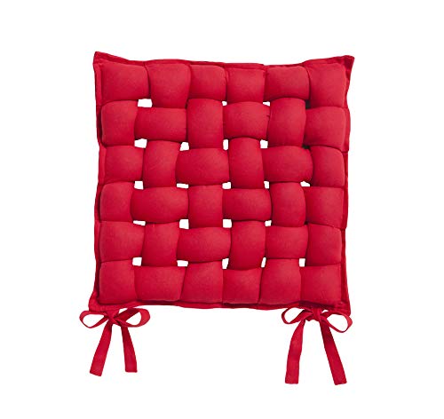TODAY 'Cotton Woven Seat Cushion 40 x 40 cm Cotton, Cotton, red, 40x40x4 cm