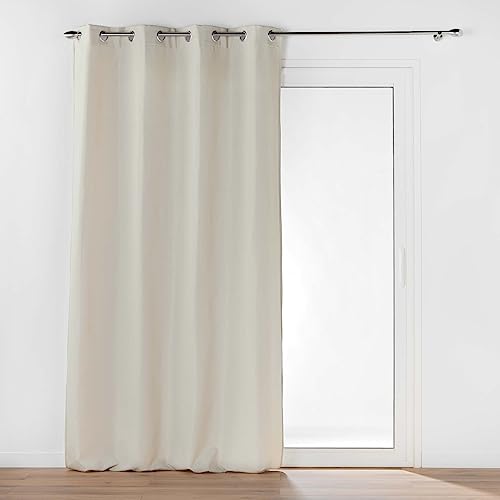 Douceur d'Intérieur, Thermal Insulating Curtain (135 x 260 cm) Micropolar Linen, Insulation/Microfibre