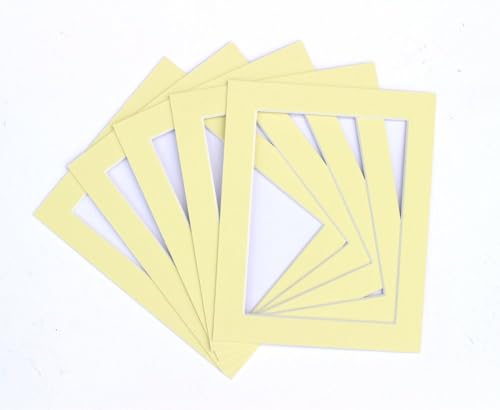 Frame Company Pack of 10 Lemon Bon Bon Mounts, 9x7 for 8x6 - Fits a 8x6 photo, External Mount Size 9x7, Pack of 10, Acid-Free
