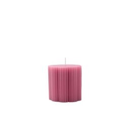 Villeroy & Boch – Fleur Gifts Pillar Candle, Dimensions: Approx. 7.5 × 7.5 cm, Pink, Decorative Candle with a Floral Design, Colour-Intensive Wax (Paraffin)