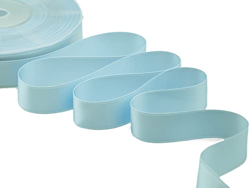 Furlanis - Double Satin Ribbon, Decoration, Gift, Christmas Packing, Wedding, Party, Made in Italy - Baby Blue, 25 mm x 50 m