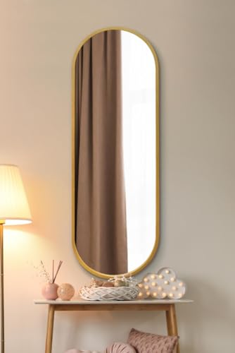 "The Vultus - New Gold Metal Framed Double Arched Wall Mirror 63"" X 22"" (160CM X 55CM) Suitable for Inside and Outside!"