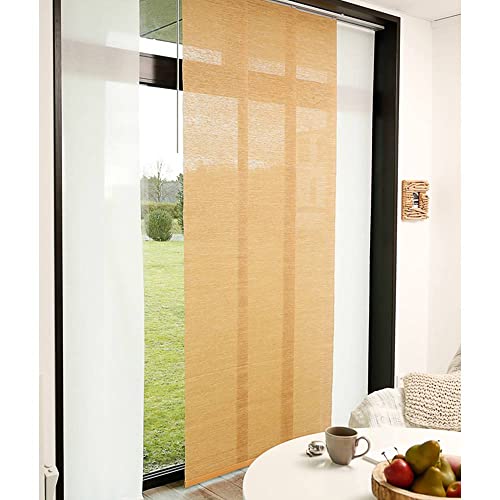 madecostore Japanese Panel Roller Blind, Cotton, Straw, L45 x H260cm
