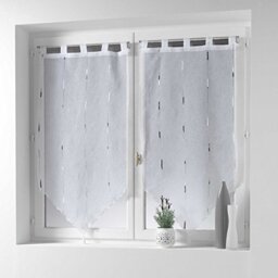 2 x 45 x 160 cm Chenille Fabric Soft Indoor Curtains with Tassels Grey