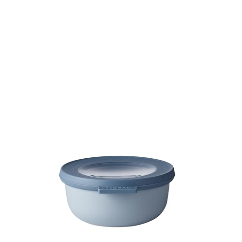 Mepal ??? Multi Bowl Cirqula Rectangular ??? Food Storage Container with Lid - Suitable as Airtight Storage Box for the Fridge & Freezer, Microwave Container & Servable Dish ??? 350 ml ??? Nordic blue