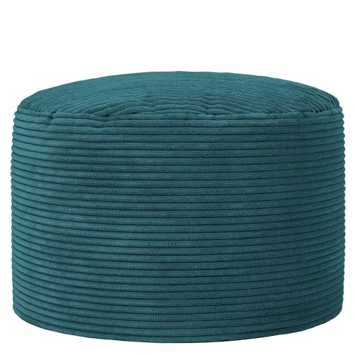 icon Milano Large Cord Bean Bag Footstool with Filling Included, Teal