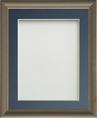 Frame Company Darcy Elephant Grey Picture Photo Frames with Blue Mount, 20x16 for A4 *Choice of Colours* Fitted with Real Glass