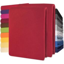 CelinaTex Lucina Fitted Sheet Cotton 2er-Set 90x200-100x200 cm ruby red