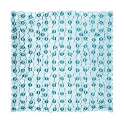 Premier Housewares Bath Mats PVC Non Slip Blue Bath Mat With Suction Grips Stylish Design Square Shaped Mats For Bathroom With Pebble Design 1 x 54 x 54