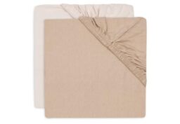 Jollein Jersey Fitted Sheet - For Cot - Blush/Wild Rose - 2 Pack - 60x120cm - Cotton Fitted Sheet - OEKO-TEX Certified