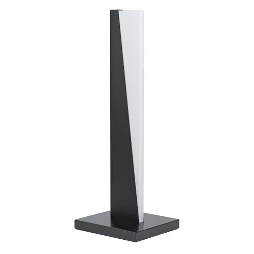 Eglo LED Bedside lamp Isidro, Minimalistic Side Table Light Made of Black Metal and satined Plastic, Living Room and Bedroom Lighting with Switch, Warm White
