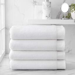 Welhome Madison White Bath Towels - 4 Piece Set - Softer & Lofter Wash After Wash - Hygro-Cotton - Luxury Bathroom Towels - Lightweight Highly Absorbent - Sustainable - Quick Dry Shower Towels