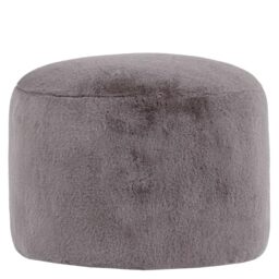 icon Milano Large Faux Fur Bean Bag Footstool with Filling Included, Grey
