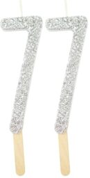 PME Silver Glitter Number Candle 7 (Pack of 2)