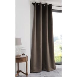 LOVELY CASA Notte Blackout Curtain Polyester, polyester, taupe, 250x135 cm