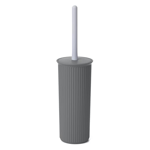 TATAY Toilet Brush - Compact and Functional Design - BPA-Free Plastic Toilet Brushes - Made in Spain - 9.5 x 9.5 x 39.5 cm - Baobab Collection - Anthracite Grey