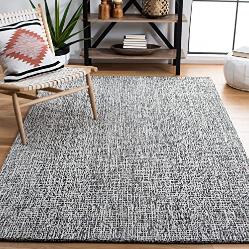 Safavieh Contemporary Rug for Living Room, Dining Room, Bedroom - Abstract Collection, Short Pile, in Black and Ivory, 152 X 244 cm