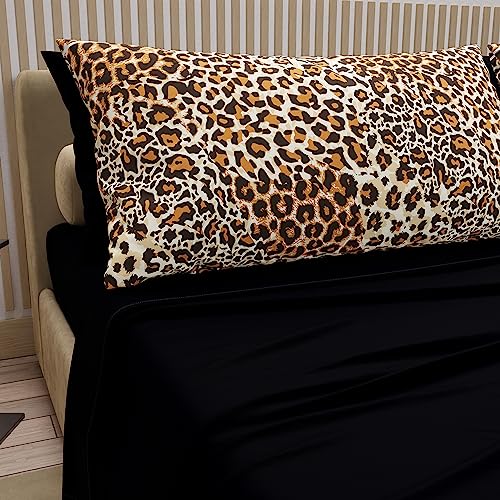 PETTI Artigiani Italiani - Cotton Sheets with Pillowcases in Digital Print, Pizza and a Half Bed Set, Black, 100% Made in Italy