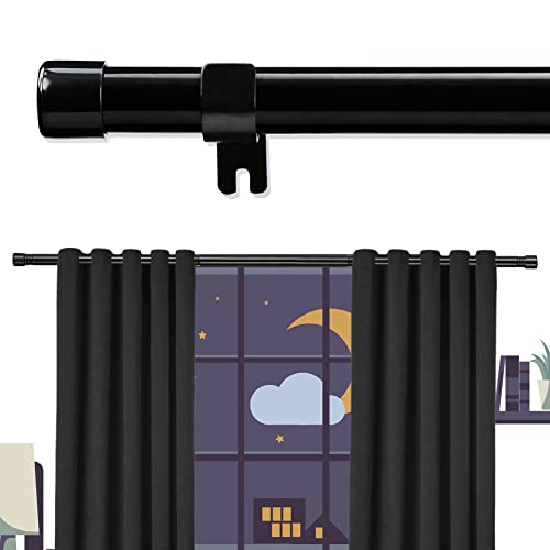 Extra Long Black Curtain Rod 120-170 Heavy Curtain, 1 inch Heavy Duty Long Curtain Rods for Windows with Adjustable Brackets, Easy Instal Simple Outdoor Window Curtain Rods for Patio Living Room