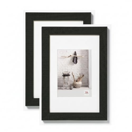 walther design Home Wooden Picture Frame, Black, 13 x 18 cm, Pack of 2, HO318BD