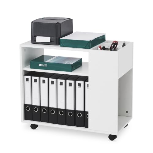 Mondeer Mobile File Cabinet, Mobile Lateral Printer Stand with Open Shelves