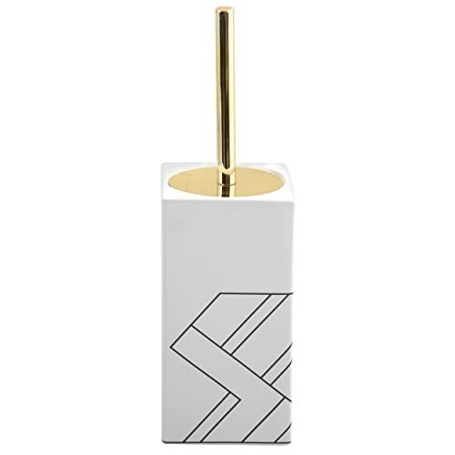MSV Monolithic Toilet Brush Ceramic White Gold
