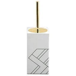 MSV Monolithic Toilet Brush Ceramic White Gold