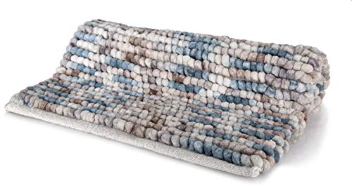 Spirella Bath Mat Shower Mat Microfibre High Pile Fluffy Non-Slip Suitable for Underfloor Heating 60 x 90 cm Berry