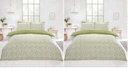 Rapport Home Pebbles Microfibre Duvet Cover Set Single-size Bedding Green with Pillowcases included (Pack of 2)