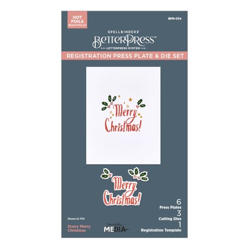 Starry Merry Christmas Registration Press Plate & Die Set from The Starry Holiday Collection by Dina Wakley