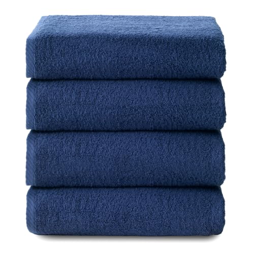 Top Towel - Plus - Bath towels - 4 face towels or bidet - 30 x 50 cm - 100% cotton - Navy