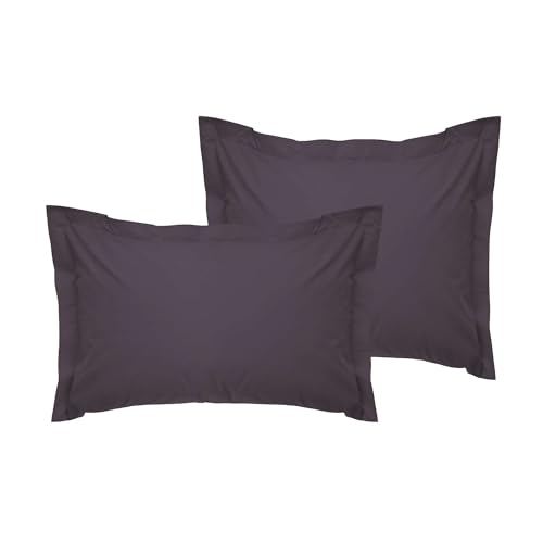 Luxurious Oxford Satin Pillowcase Set (2 Pieces), Dark Grey, 80 x 80 cm, 100% Cotton Satin, 125 g/m², Soft & Elegant for a Restful Sleep