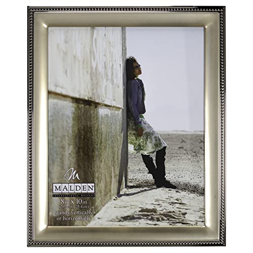 Malden International Designs Classic Gold Metal With Silver Beads 2-Tone Picture Frame, 8x10, Gold