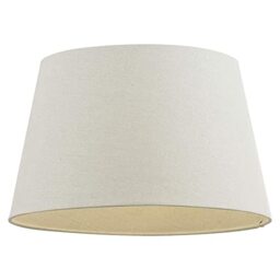 National Lighting Modern Lampshade Ivory Linen Effect Fabric Lampshades - 12-Inch Tapered Light Shade - 60W 240V E27/B22 GLS Incandescent or LED (Not Included)
