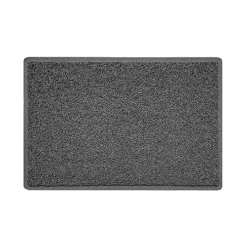 Nicoman Plain Door Mat Dirt Trapper PVC Spaghetti Mat Washable Quick Drying Barrier Doormat-Dark Grey (Watertight Rubber-Back)-Small (60x40cm)