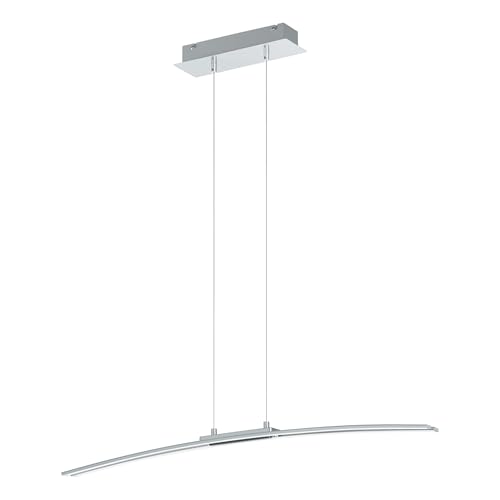 Eglo LED Pendant Lamp Lasana, Single-Flame Pendant Light, Hanging lamp Made of Aluminium, Steel, Plastic, Colour: Chrome, White