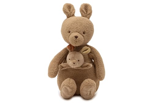 Jollein Soft Toy - Kangaroots - Kangaroo with Baby in Pouch - 32cm - Soft Plush Toy - For Babies & Children - Hand Washable - Perfect Newborn Gift - Baby Toy