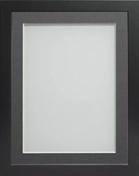 Frame Company Connolly Range Black Wooden Picture Photo Frame with Grey Mount, 10x8 for pic size 8x6 *Choice of Sizes* Fitted with Real Glass