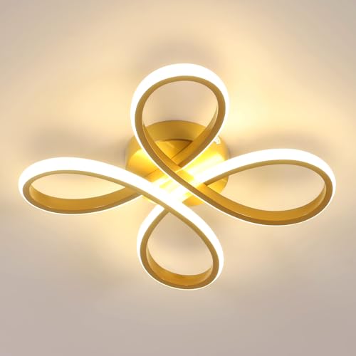 Comely Modern LED Ceiling Light, 30W 3375LM Ceiling Lamp Fixture 3000K Warm Light Lighting for Bedroom, Living Room, Dining Room, Kitchen, 30cm, Gold