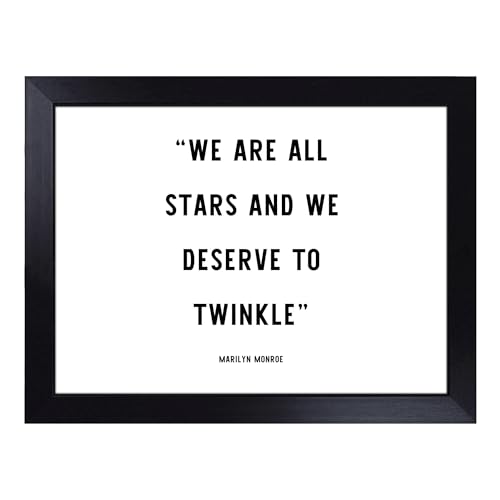 Lap Tray with Bean Bag Cushion, We Are All Stars Typography Quote - Handmade in the UK, Raised Wooden Edge, Padded Cushion, Heat-Resistant Wipe-Clean Surface, for Meals, Laptops and Crafts