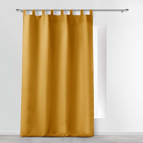 Douceur d'Intérieur, Curtain with loops (140 x 260 cm) Essentiel Ochre, Polyester