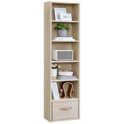 VASAGLE Bookcase, 6-Tier Bookshelf, Open Storage Shelf, Shelving Unit, 24 x 40 x 178.5 cm, for Living Room, Home Office, Dining Room, Natural Beige CUSTOS Collection LBC167L01