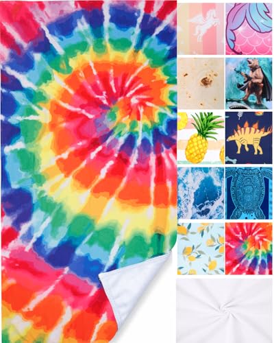 LIVILAN Oversized Tie Dye Beach Towel Blanket, Quick Dry and Sand Free Towel for Adults, 30???X60???Large and Lightweight Bath Pool Swimming Towel, for Family