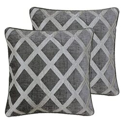 Paoletti Hermes Polyester Filled Cushions (Twin Pack), Polyester, Graphite