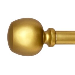 Morena II 12-20 Inch Adjustable Side Curtain Rod Set Pair, 1 Inch Diameter in Brass