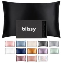 Blissy Silk Pillowcase - 100% Pure Mulberry Silk - 22 Momme 6A High-Grade Fibers - Satin Pillow Cover for Hair & Skin - Regular, Queen & King with Hidden Zipper