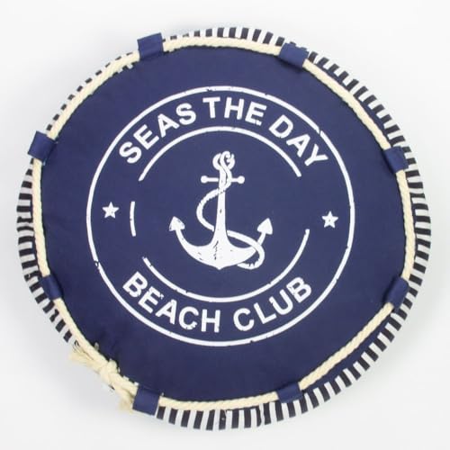 Nauticalia Round Seas The Day Cushion, Navy, 40cm
