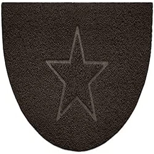 Nicoman Embossed Halfmoon Half Circle Door Mat Dirt-Trapper Jet-Washable Doormat 70x44cm (Brown, STAR Shape) - Use Indoor or Sheltered Outdoor