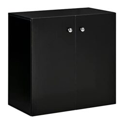 HOMCOM Storage Cabinet w/Two Shelves Wooden Sideboard Freestanding Kitchen Cupboard Bookcase - Black